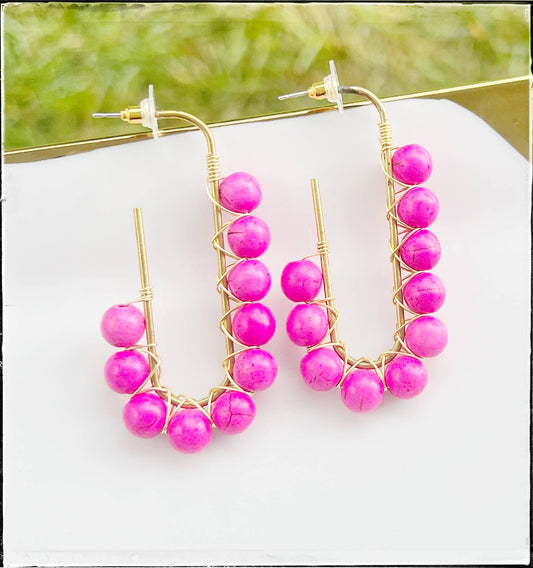 Pink Dangle Earring