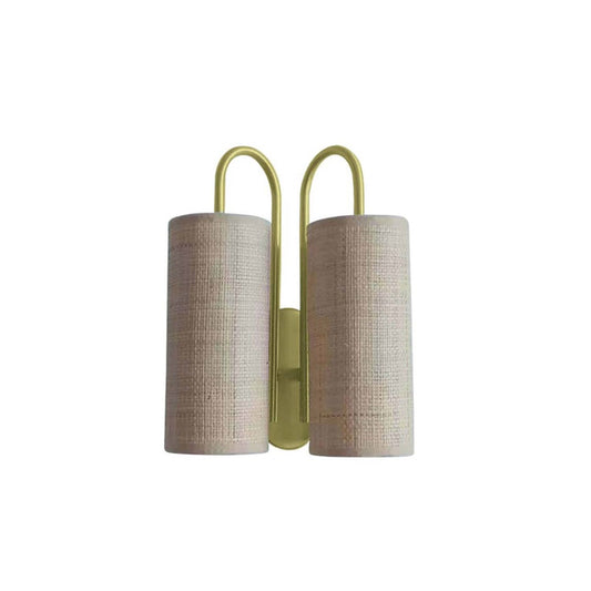 Pauline Wall Light Double Gold Raphia Natural Edge: Satin gold