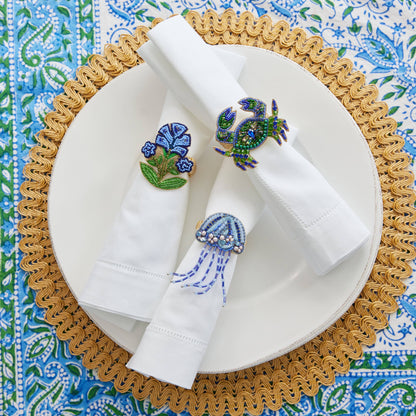 Navy Blue Flower Napkin Ring