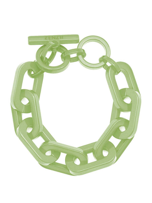 Resin Cable Chain Toggle Bracelet: SAGE