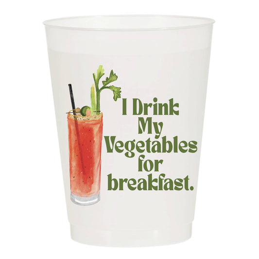 I Drink My Vegetables for Breakfast Frosted Cups: Pack of 6