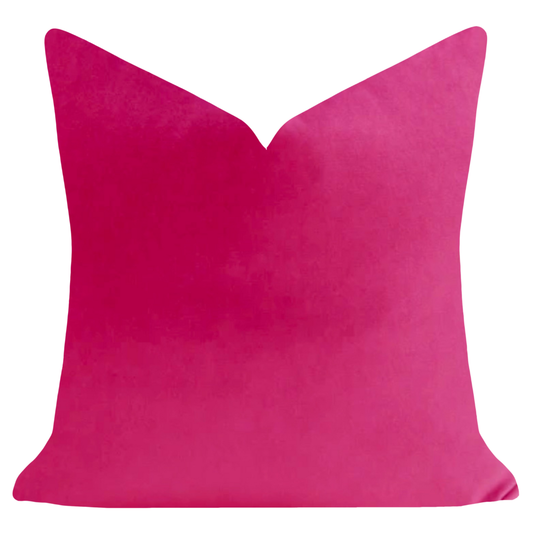 Hot Pink 22x22 Solid Velvet Pillow: 22" x 22" Throw Pillow