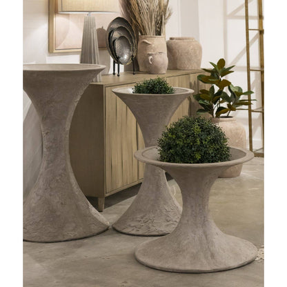 Hourglass Decorative Raw Ceramic Planter: Medium