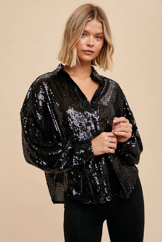 BLACK SEQUIN TOP