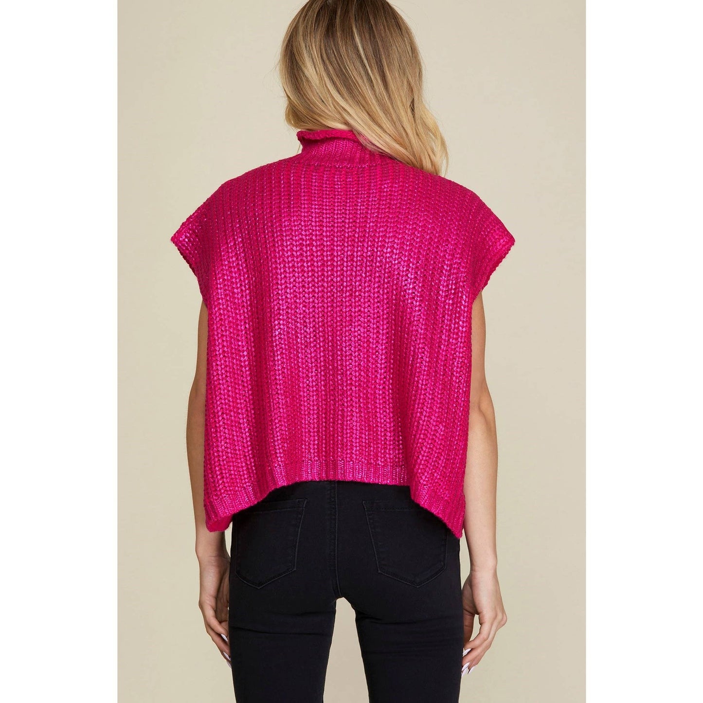 Hot Pink Metallic Sweater