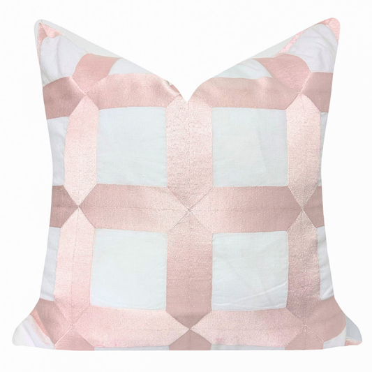 Pink Lattice Pillow 22x22