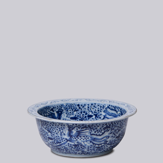 Blue and White Porcelain Phoenix Basin