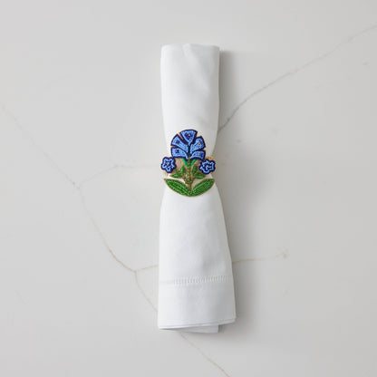 Navy Blue Flower Napkin Ring