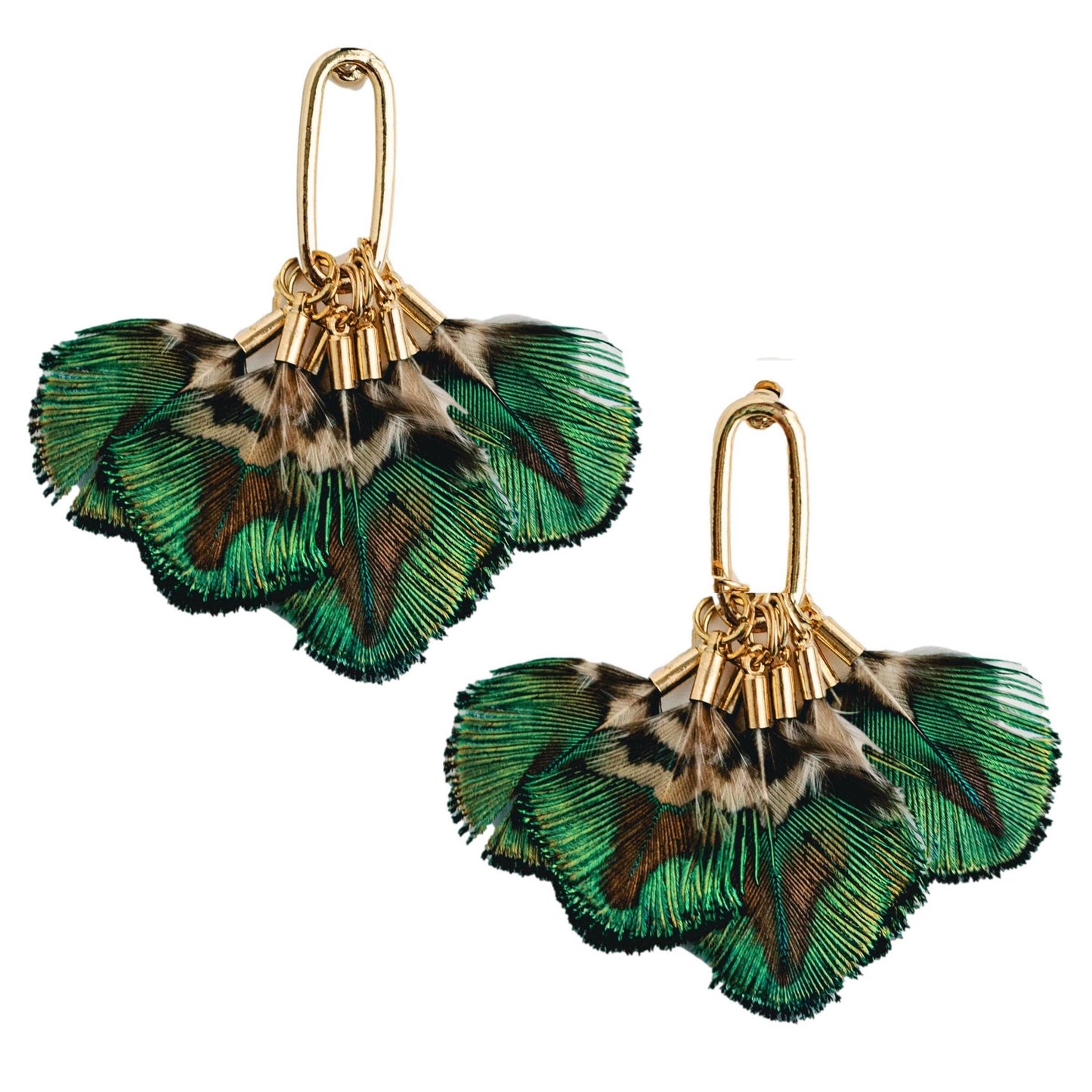 Mallard Feather Tassel Earrings