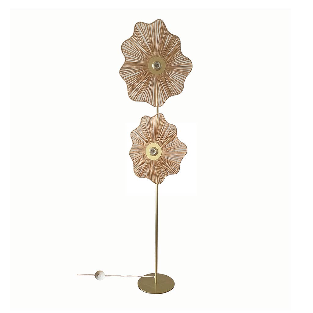 Rattan Flower Floor Lamp